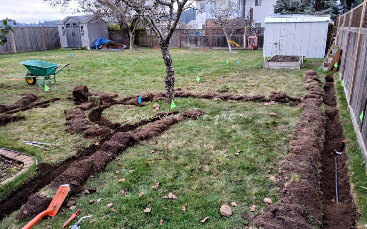 5 before multiple trenches open with tools